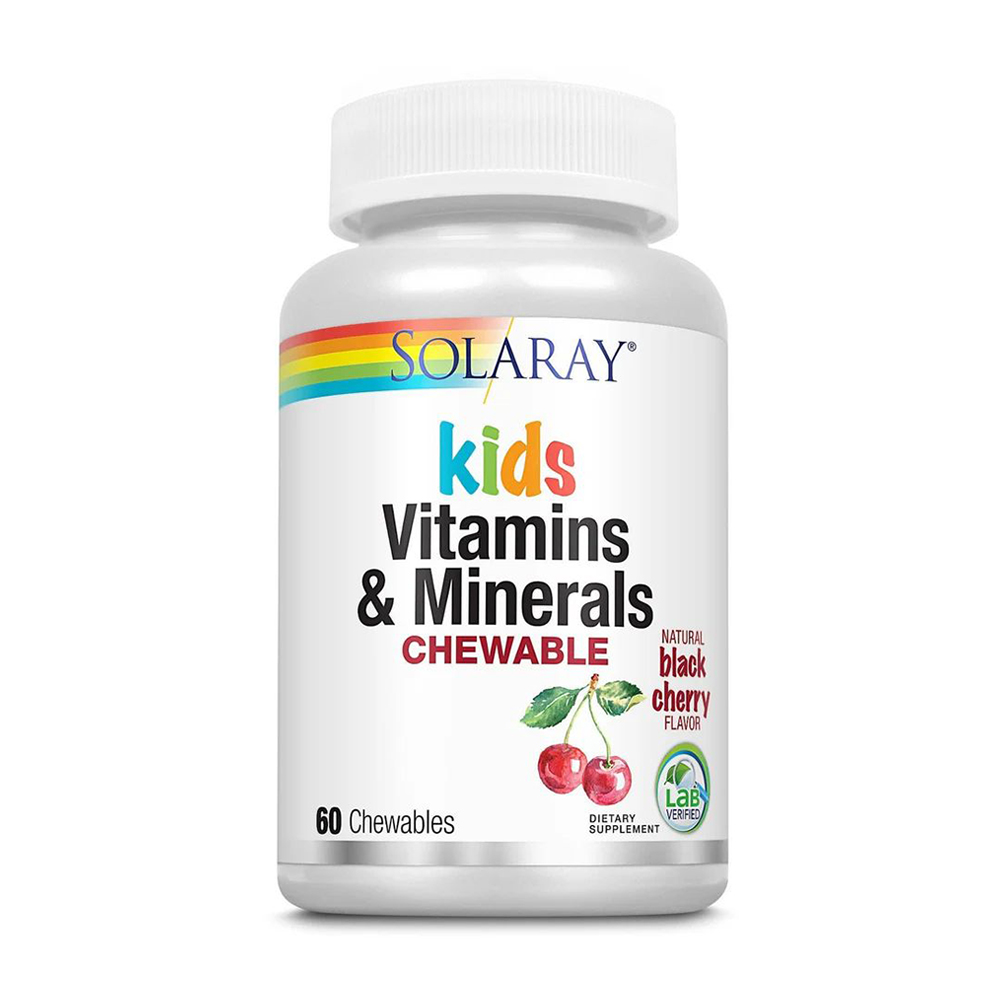 Вітаміни та мінерали для дітей Solaray Children's Chewable Vitamins &amp; Minerals зі смаком чорної вишні, 60 жувальних таблеток